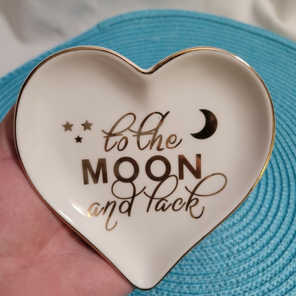 Hand-painted Ceramic Jewelry Ring Storage Disc "To the Moon and Back" - Picture 1 of 3